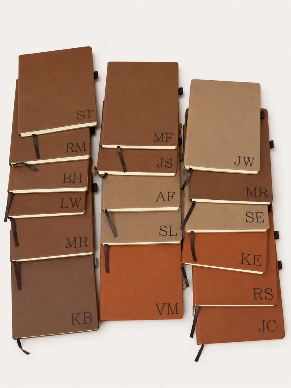 Monogrammed Leather Journal - Brown & Tan